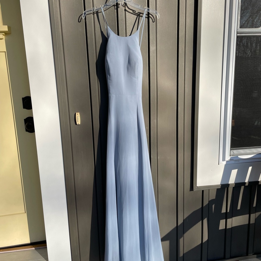 Azazie Light Blue Maxi Dress